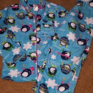 Girls Joe Boxer size 4/5 fleece 2 piece winter pajamas pjs penguins winter